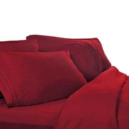 burgundy red sheet set
