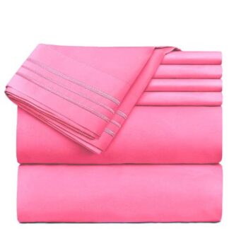 bright pink bed sheet set