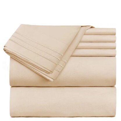 cream ivory bed sheet set