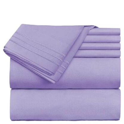 lilac light purple bed sheet set