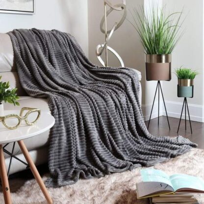 Blankets and Throws, microfiber fleece, charcoal grey color