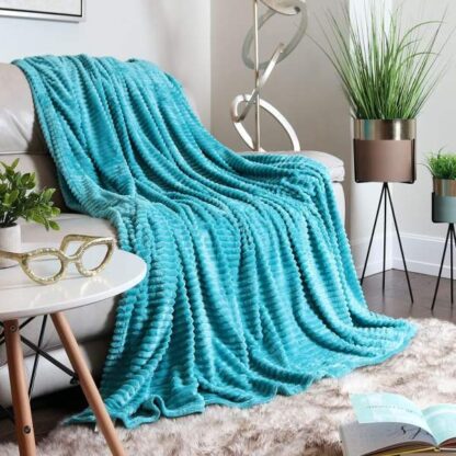 Blankets and Throws, microfiber fleece, teal color