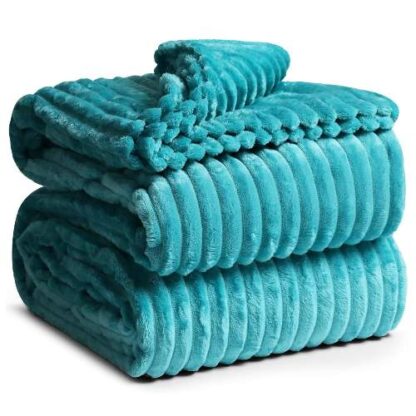 Blankets and Throws, microfiber fleece, teal color
