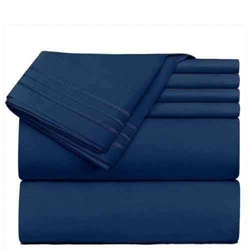 navy blue bed sheets