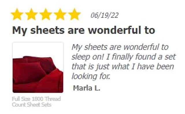 customer review of bed sheets