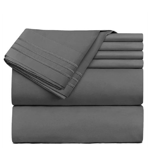 charcoal gray bed sheets